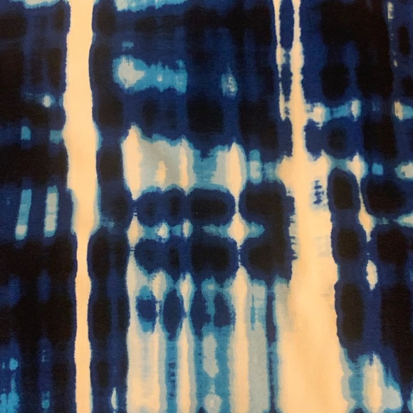 Calvin Klein maxi dress size 10 tie dye blue white elastic waist sleeveless - Picture 7 of 8